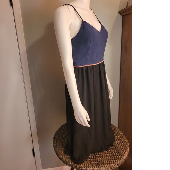 Pixley Sleeveless Maxi Dress Navy, Black & Pink Sz Medium Balletcore Modest - Picture 7 of 10